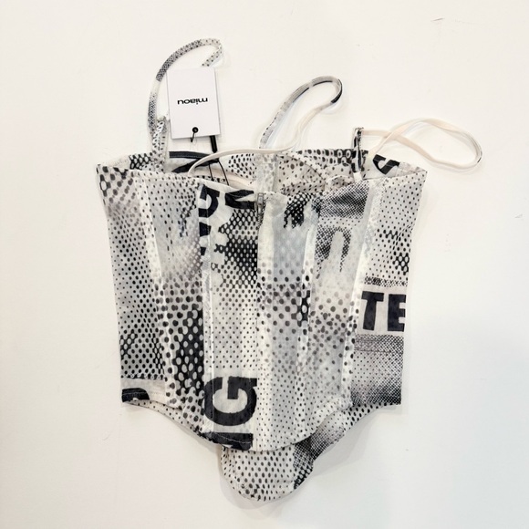 Miaou White Mesh Corset Top - Picture 6 of 12